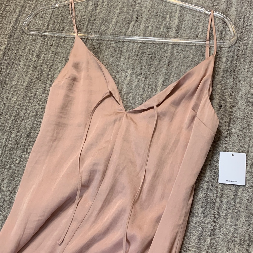 NWT urban outfitters rose satin maxi slip dress